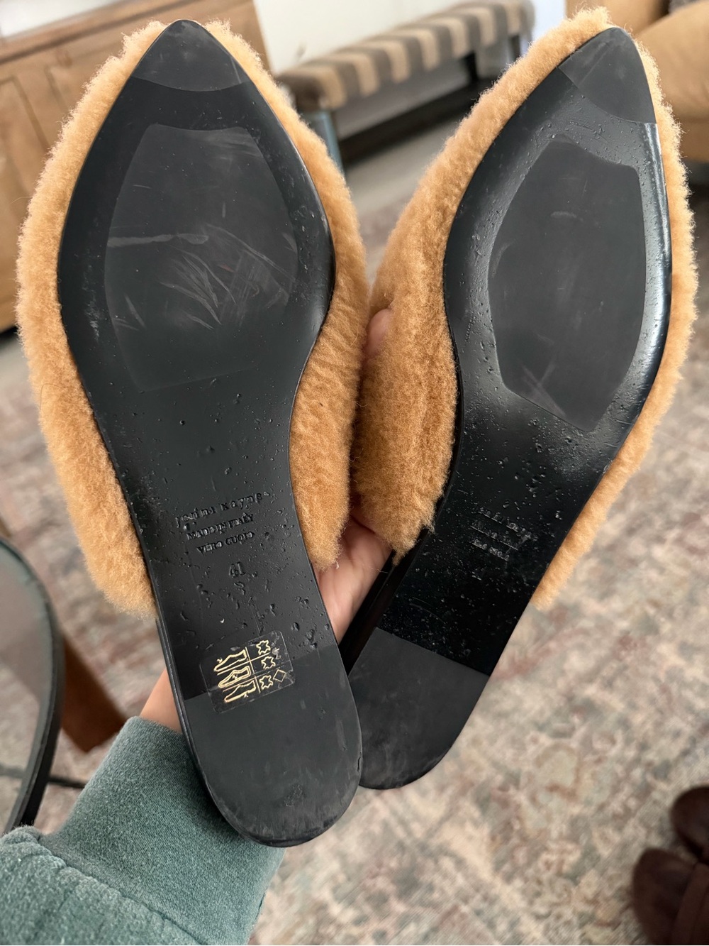Jenni Kayne Shearling wool and leather mules - Picture 5 of 7